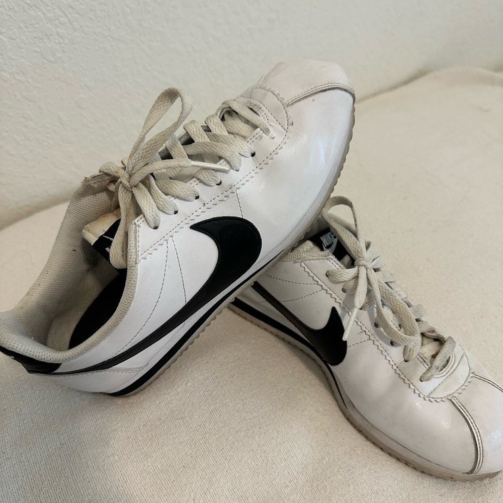 Nike Cortez-Classic White and Black Sneakers